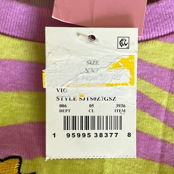 The Simpsons Womens Lisa T Shirt Sz XXL Yellow Pink 90s Streetwear Maximalist - Picture 6 of 9